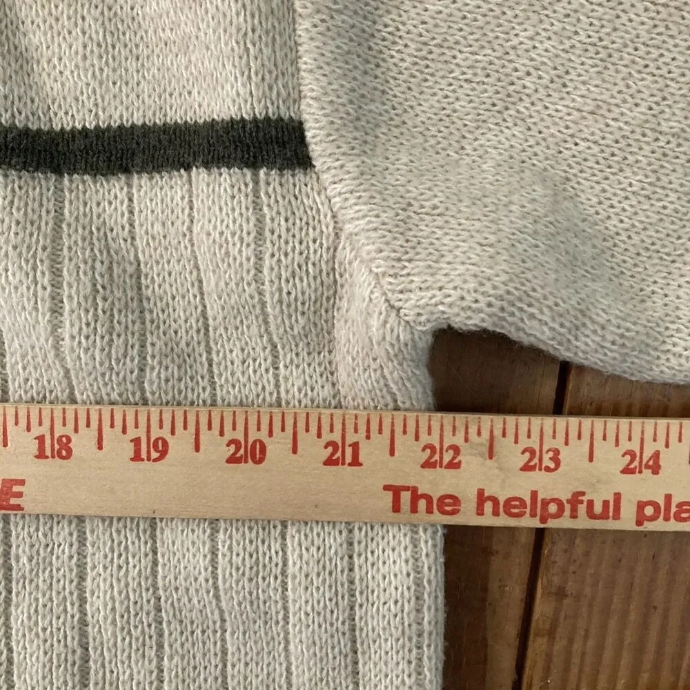 Y2K XTreme Gear XG Mens‎ L Beige Crew Neck Long Sleeve Sweater Skater VTG Grunge